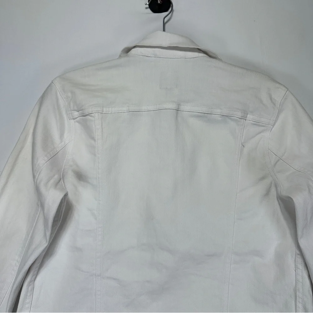 GAP White Denim Jacket Cropped Stretch Cotton Classic Trucker Size S NWOT - Picture 9 of 9
